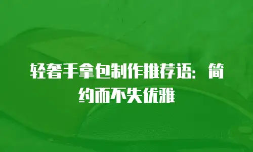 轻奢手拿包制作推荐语：简约而不失优雅