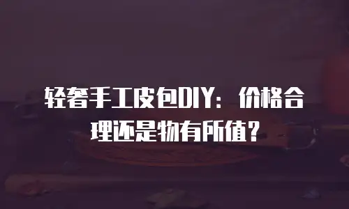 轻奢手工皮包DIY：价格合理还是物有所值？