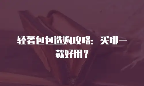 轻奢包包选购攻略：买哪一款好用？