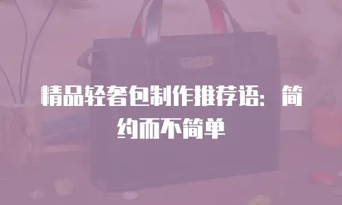 精品轻奢包制作推荐语：简约而不简单
