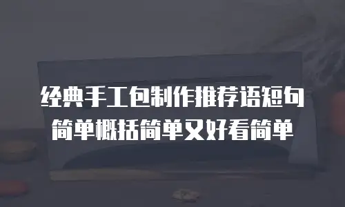 经典手工包制作推荐语短句简单概括简单又好看简单