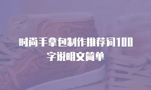 时尚手拿包制作推荐词100字说明文简单