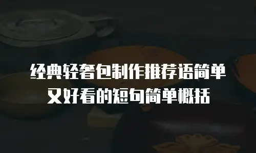 经典轻奢包制作推荐语简单又好看的短句简单概括