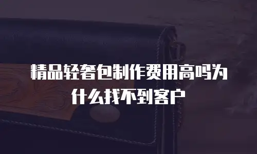 精品轻奢包制作费用高吗为什么找不到客户