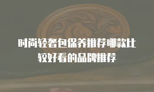 时尚轻奢包保养推荐哪款比较好看的品牌推荐
