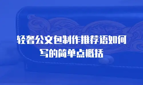 轻奢公文包制作推荐语如何写的简单点概括