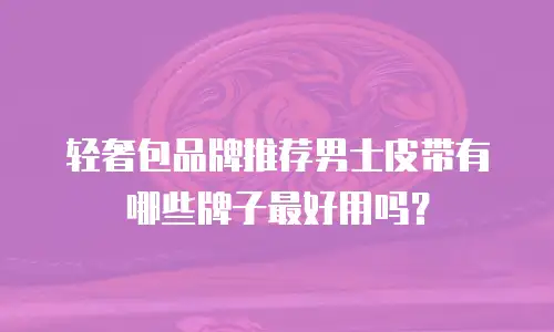 轻奢包品牌推荐男士皮带有哪些牌子最好用吗？