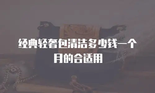 经典轻奢包清洁多少钱一个月的合适用