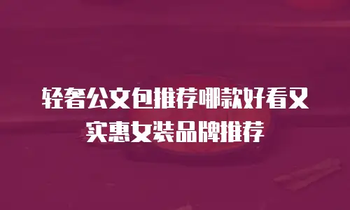 轻奢公文包推荐哪款好看又实惠女装品牌推荐
