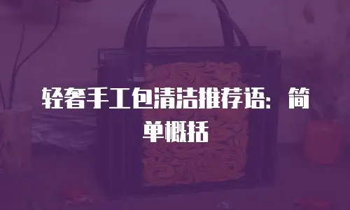 轻奢手工包清洁推荐语：简单概括