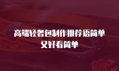 高端轻奢包制作推荐语简单又好看简单