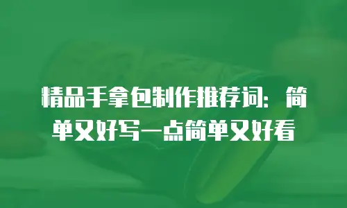 精品手拿包制作推荐词：简单又好写一点简单又好看