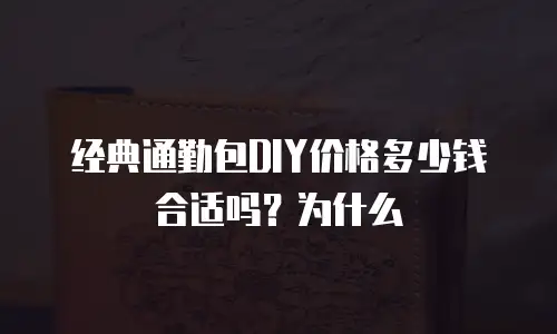 经典通勤包DIY价格多少钱合适吗？为什么