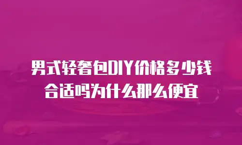 男式轻奢包DIY价格多少钱合适吗为什么那么便宜