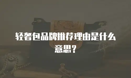 轻奢包品牌推荐理由是什么意思？