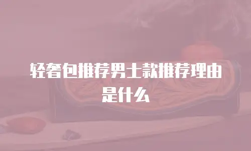 轻奢包推荐男士款推荐理由是什么