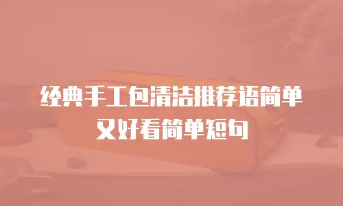 经典手工包清洁推荐语简单又好看简单短句