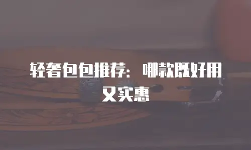 轻奢包包推荐：哪款既好用又实惠