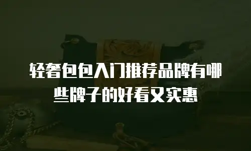 轻奢包包入门推荐品牌有哪些牌子的好看又实惠