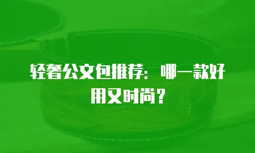 轻奢公文包推荐：哪一款好用又时尚？