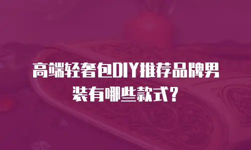 高端轻奢包DIY推荐品牌男装有哪些款式？