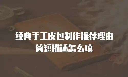 经典手工皮包制作推荐理由简短描述怎么填