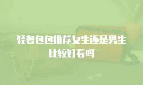 轻奢包包推荐女生还是男生比较好看吗