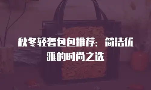 秋冬轻奢包包推荐：简洁优雅的时尚之选