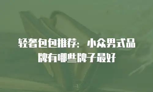 轻奢包包推荐：小众男式品牌有哪些牌子最好