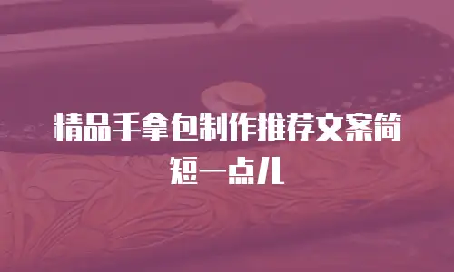 精品手拿包制作推荐文案简短一点儿