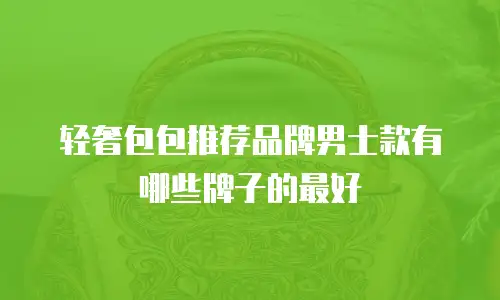 轻奢包包推荐品牌男士款有哪些牌子的最好