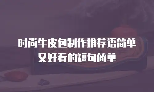 时尚牛皮包制作推荐语简单又好看的短句简单