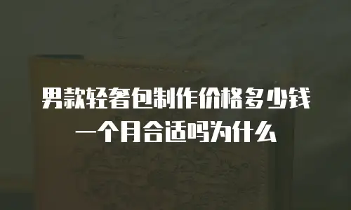 男款轻奢包制作价格多少钱一个月合适吗为什么