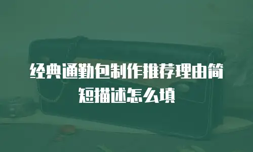 经典通勤包制作推荐理由简短描述怎么填