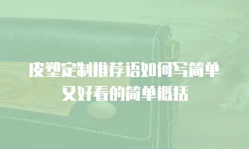 皮塑定制推荐语如何写简单又好看的简单概括