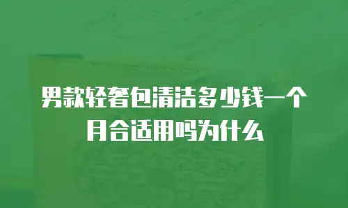 男款轻奢包清洁多少钱一个月合适用吗为什么