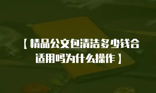 【精品公文包清洁多少钱合适用吗为什么操作】
