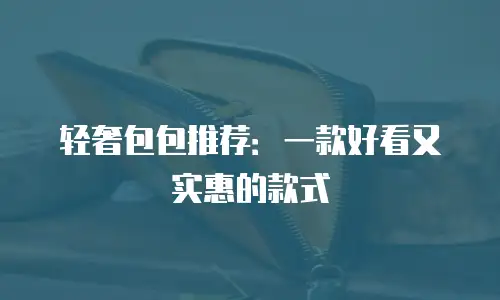 轻奢包包推荐：一款好看又实惠的款式