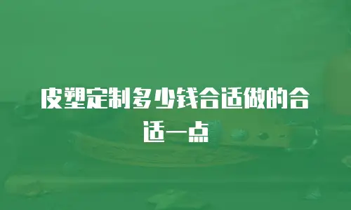 皮塑定制多少钱合适做的合适一点