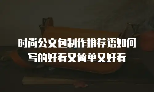 时尚公文包制作推荐语如何写的好看又简单又好看