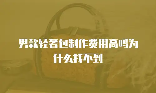 男款轻奢包制作费用高吗为什么找不到