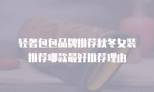 轻奢包包品牌推荐秋冬女装推荐哪款最好推荐理由