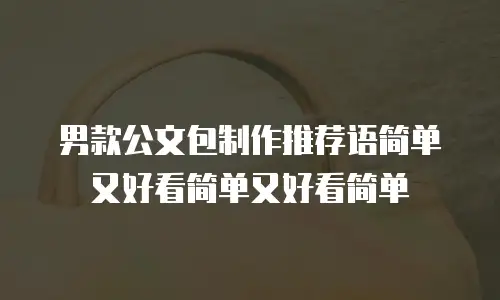 男款公文包制作推荐语简单又好看简单又好看简单