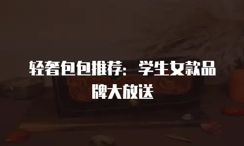 轻奢包包推荐：学生女款品牌大放送