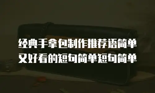 经典手拿包制作推荐语简单又好看的短句简单短句简单