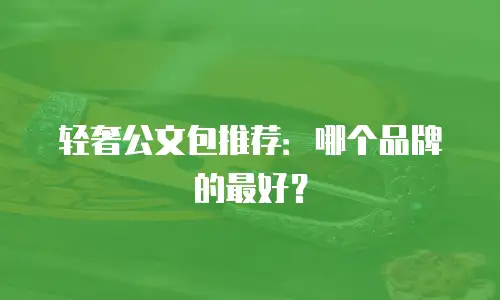 轻奢公文包推荐：哪个品牌的最好？