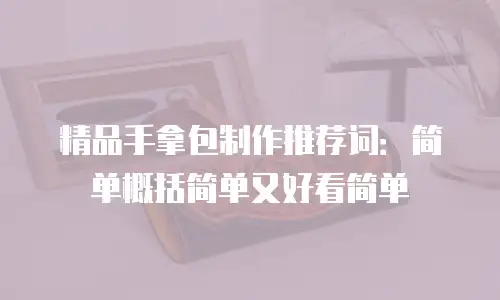 精品手拿包制作推荐词：简单概括简单又好看简单