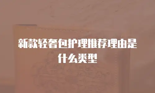新款轻奢包护理推荐理由是什么类型