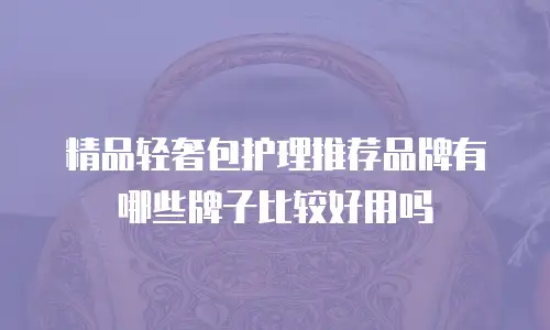 精品轻奢包护理推荐品牌有哪些牌子比较好用吗