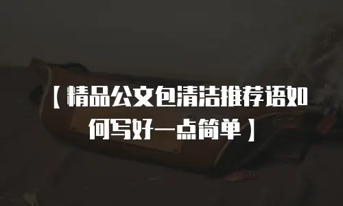 【精品公文包清洁推荐语如何写好一点简单】